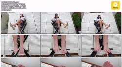 Asian girl Qiqi showcases her sexy little feet